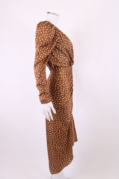 Ronny Kobo L/S Polka Dot Dress Brown/ Cream XS | XS, Brown