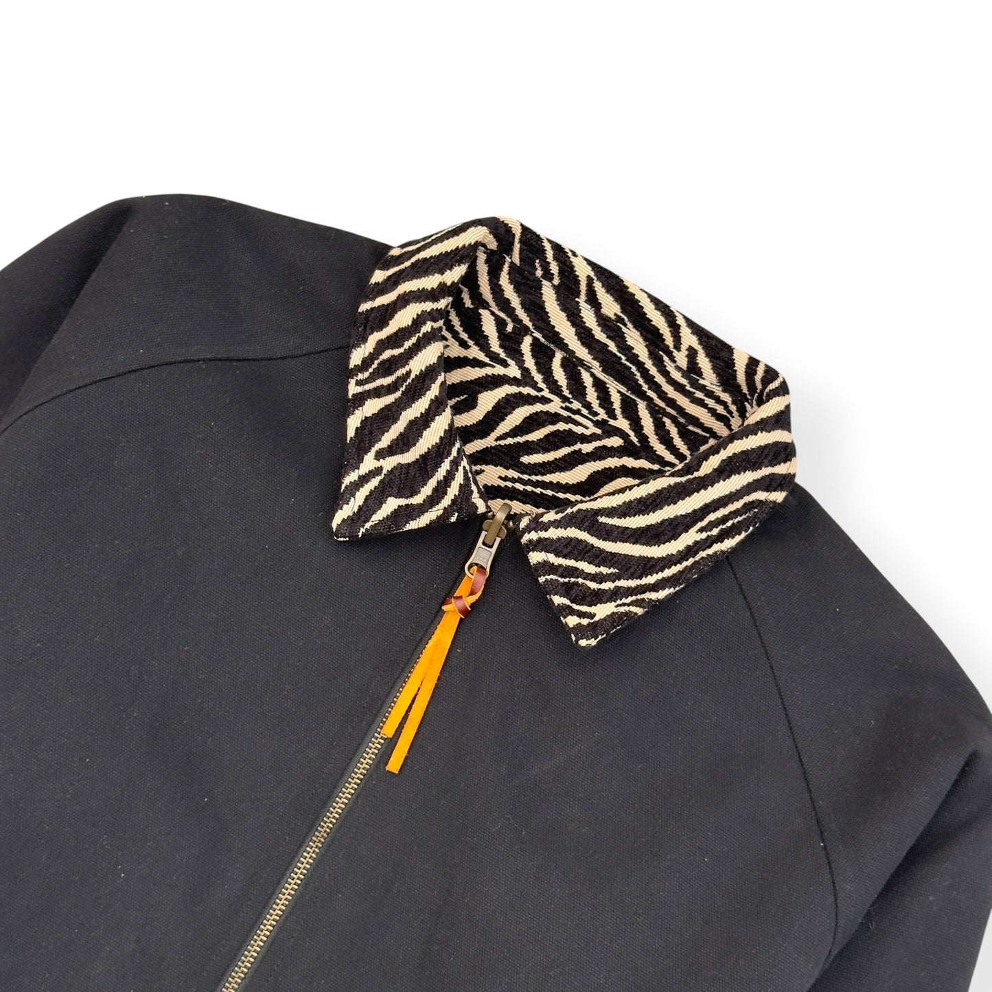 HONOR THE GIFT REVERSIBLE ZEBRA WORK JACKET BLACK M | Medium, Black