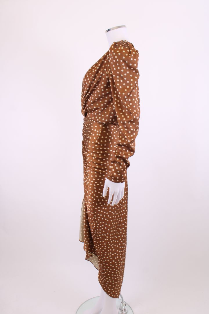 Ronny Kobo L/S Polka Dot Dress Brown/ Cream XS | XS, Brown