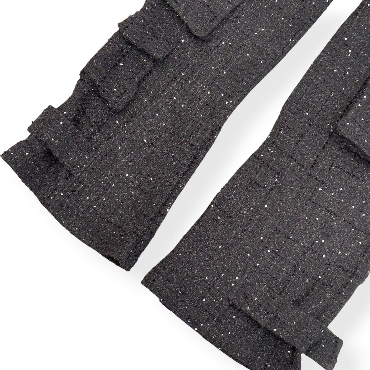 GCDS ULTRACARGO SEQUIN TWEED TROUSERS BLACK 48 / S | Small, Black