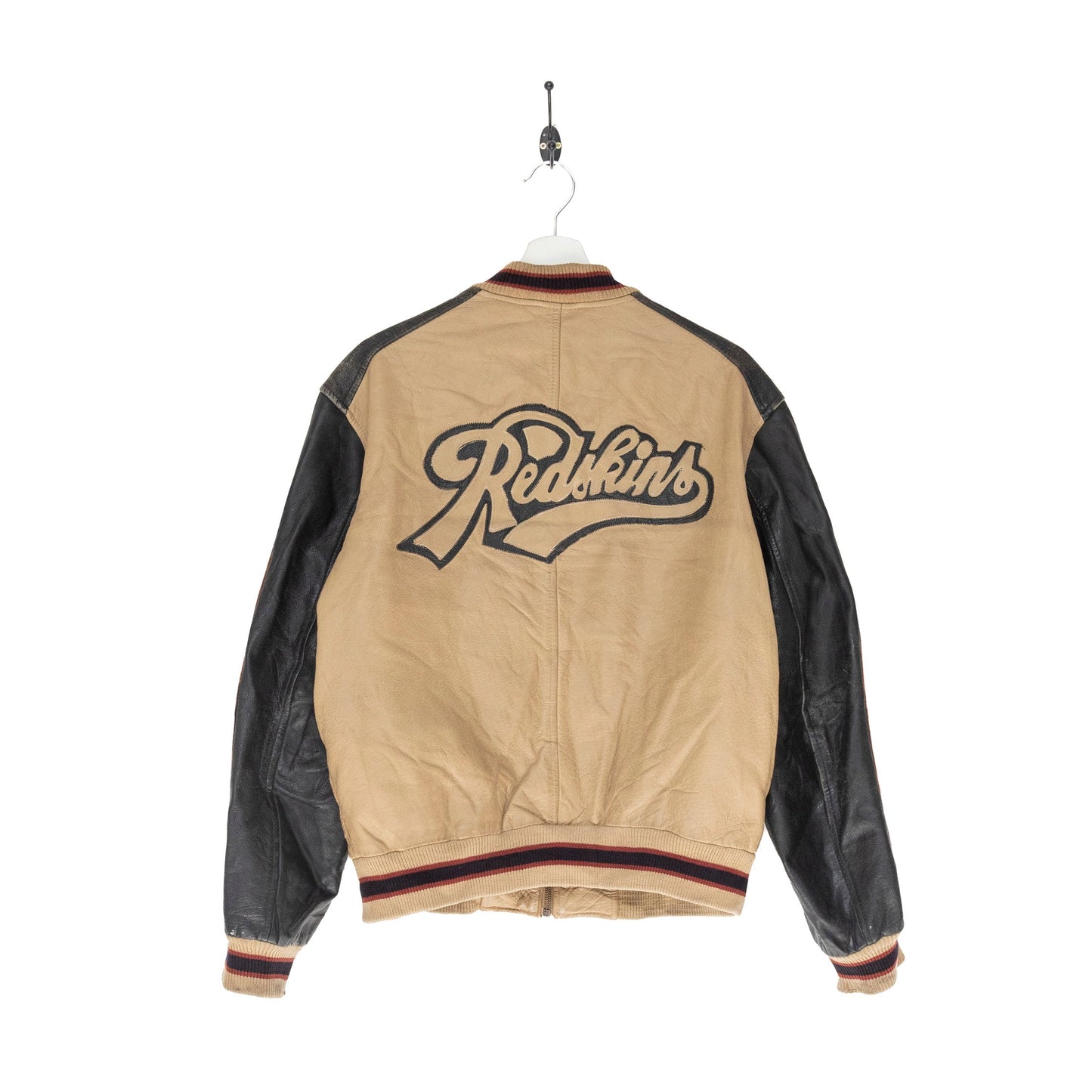 Redskins Cream Bomber Style Leather Jacket