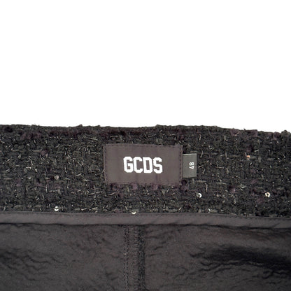 GCDS ULTRACARGO SEQUIN TWEED TROUSERS BLACK 48 / S | Small, Black