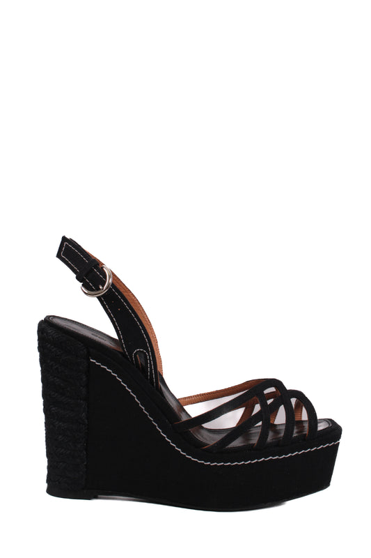 Sergio Rossi Rope Detail Wedges Black 38 | O/S, Black