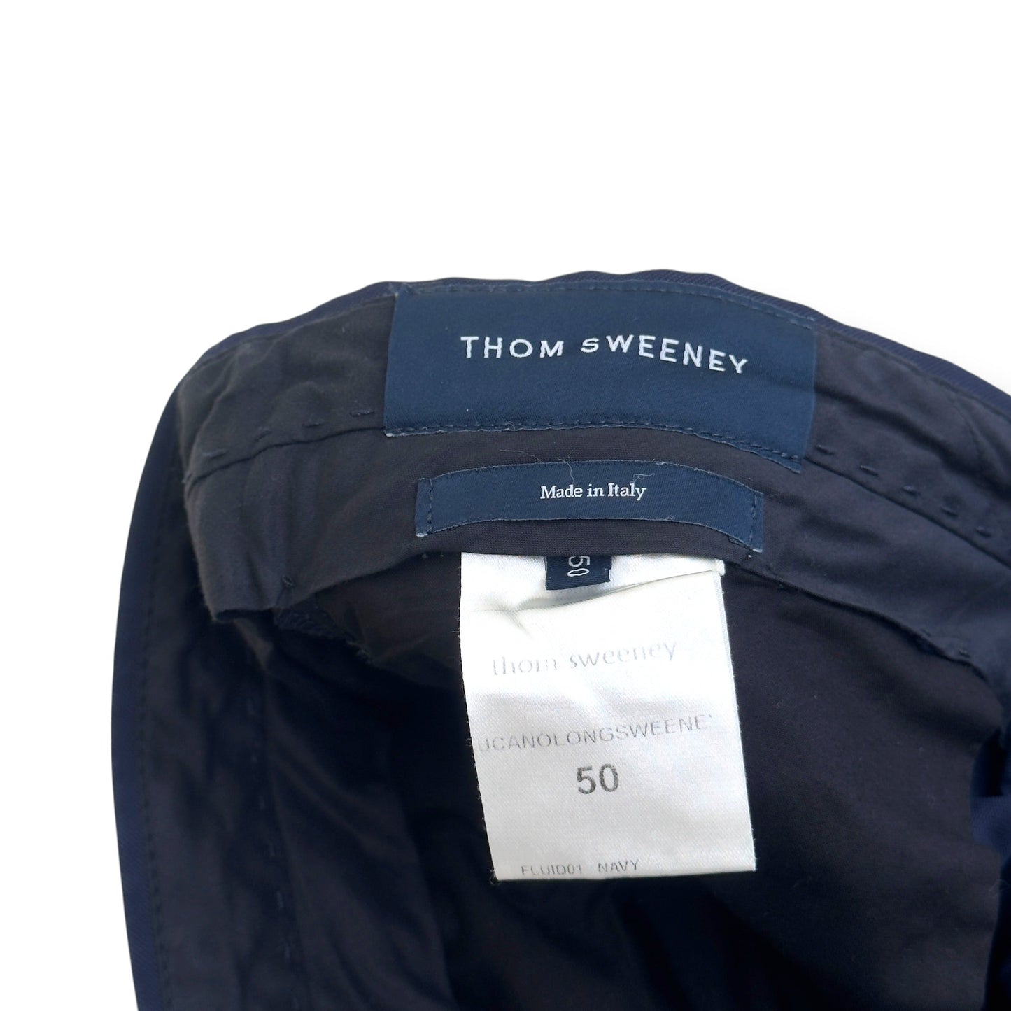 THOM SWEENEY TAILORED STRAIGHT LEG TROUSERS NAVY 50 / M | Medium, Navy