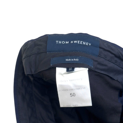 THOM SWEENEY TAILORED STRAIGHT LEG TROUSERS NAVY 50 / M | Medium, Navy