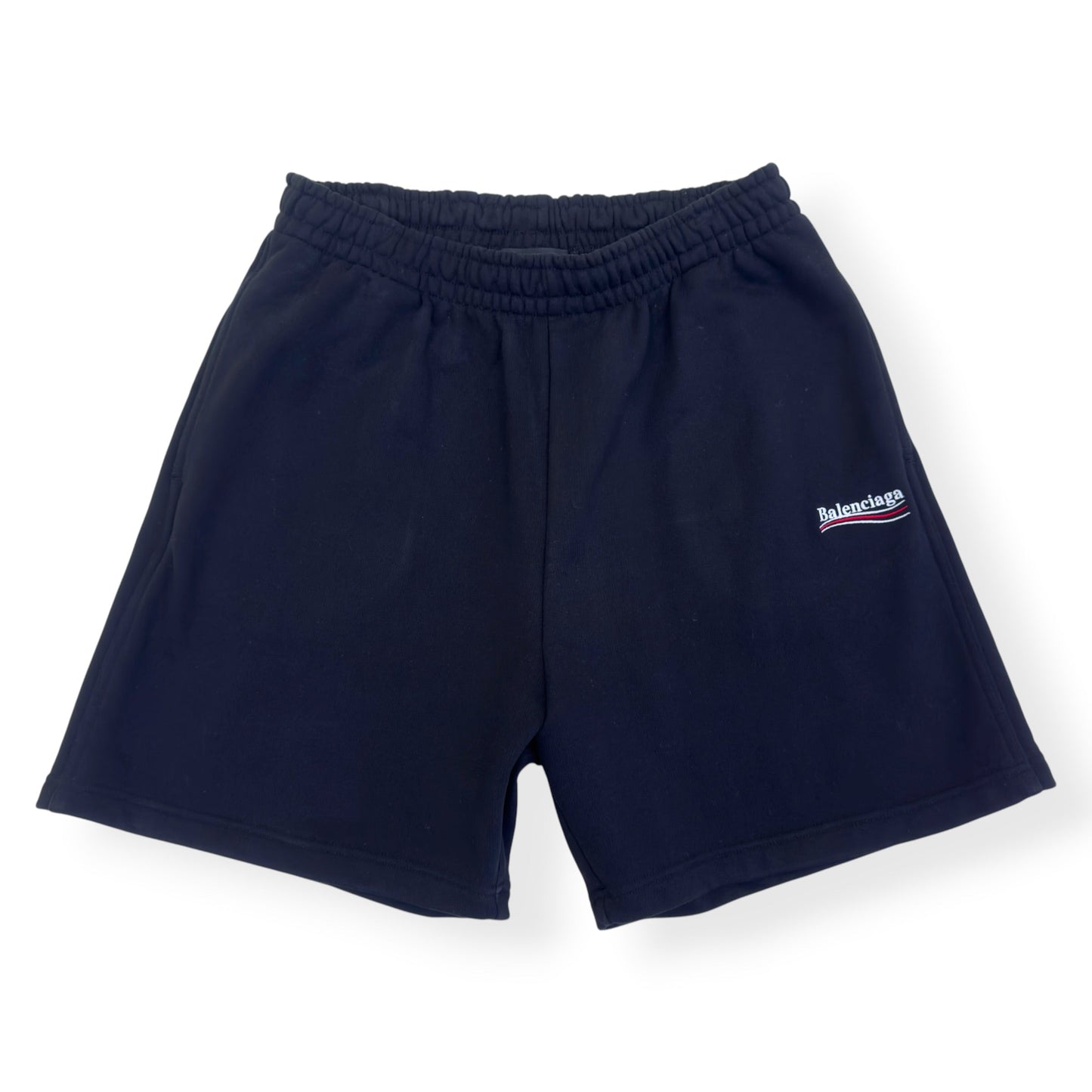 BALENCIAGA POLITICAL CAMPAIGN SWEAT SHORTS BLACK S | Small, Black