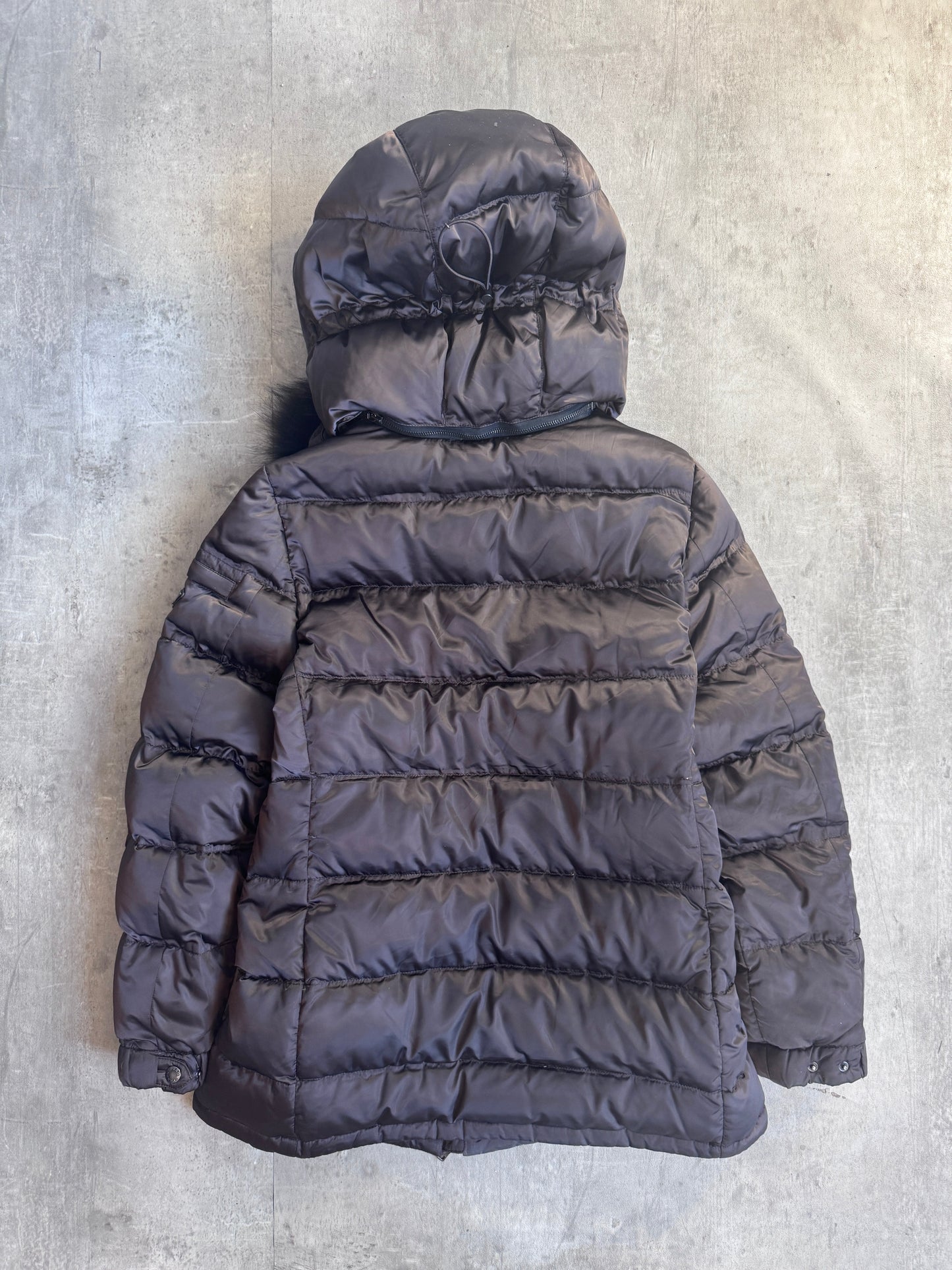 Prada Fur Collar Brown Puffer Down Jacket