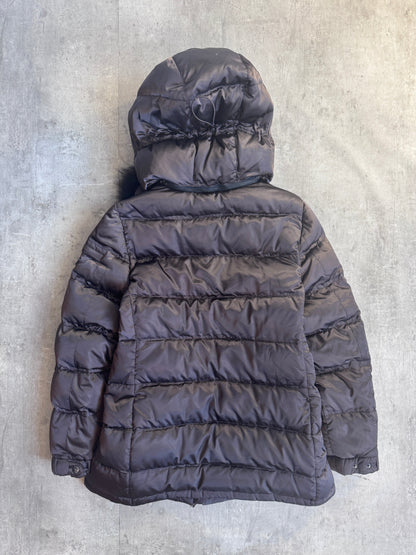 Prada Fur Collar Brown Puffer Down Jacket