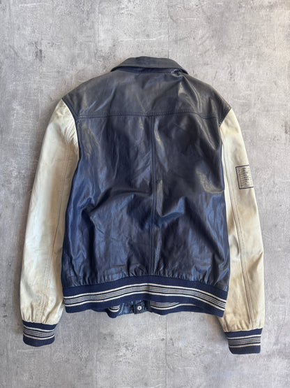 D&G Embroidered Leather Varsity Jacket