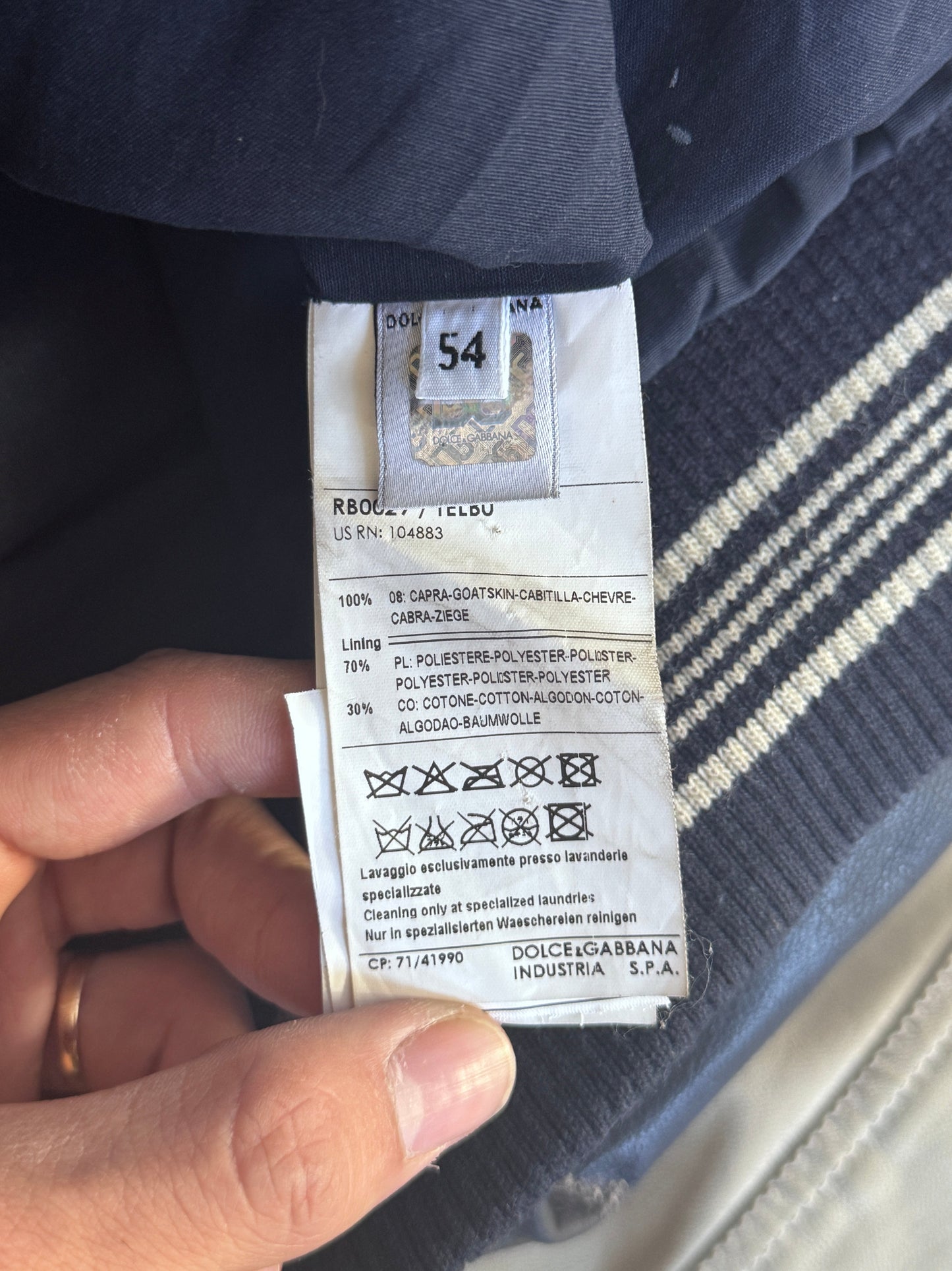 D&G Embroidered Leather Varsity Jacket