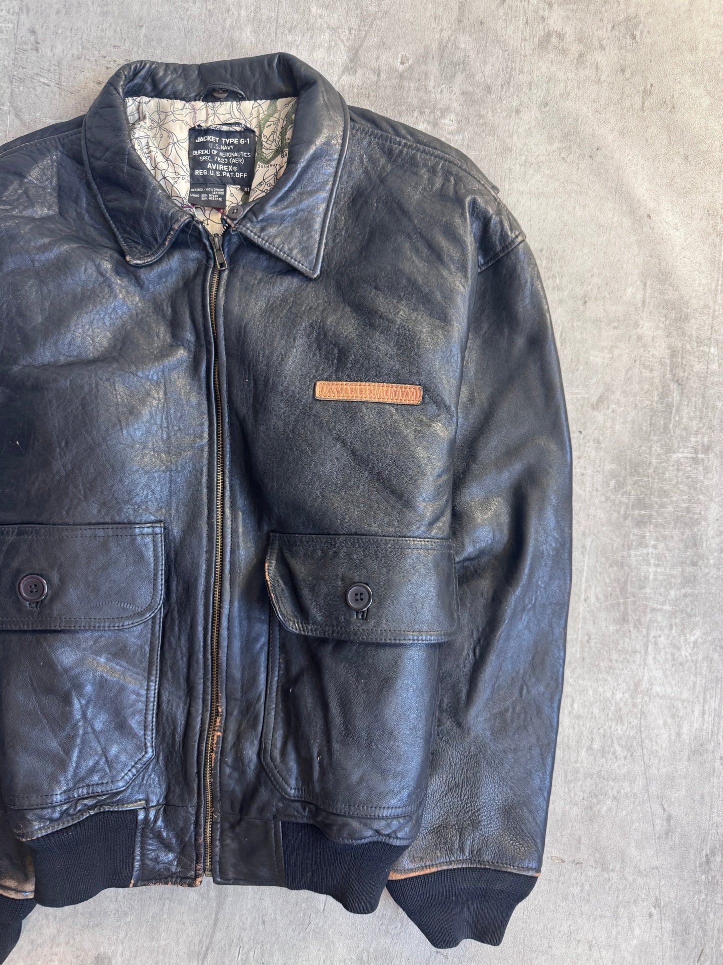 90s Avirex G-1 Leather Flight Jacket