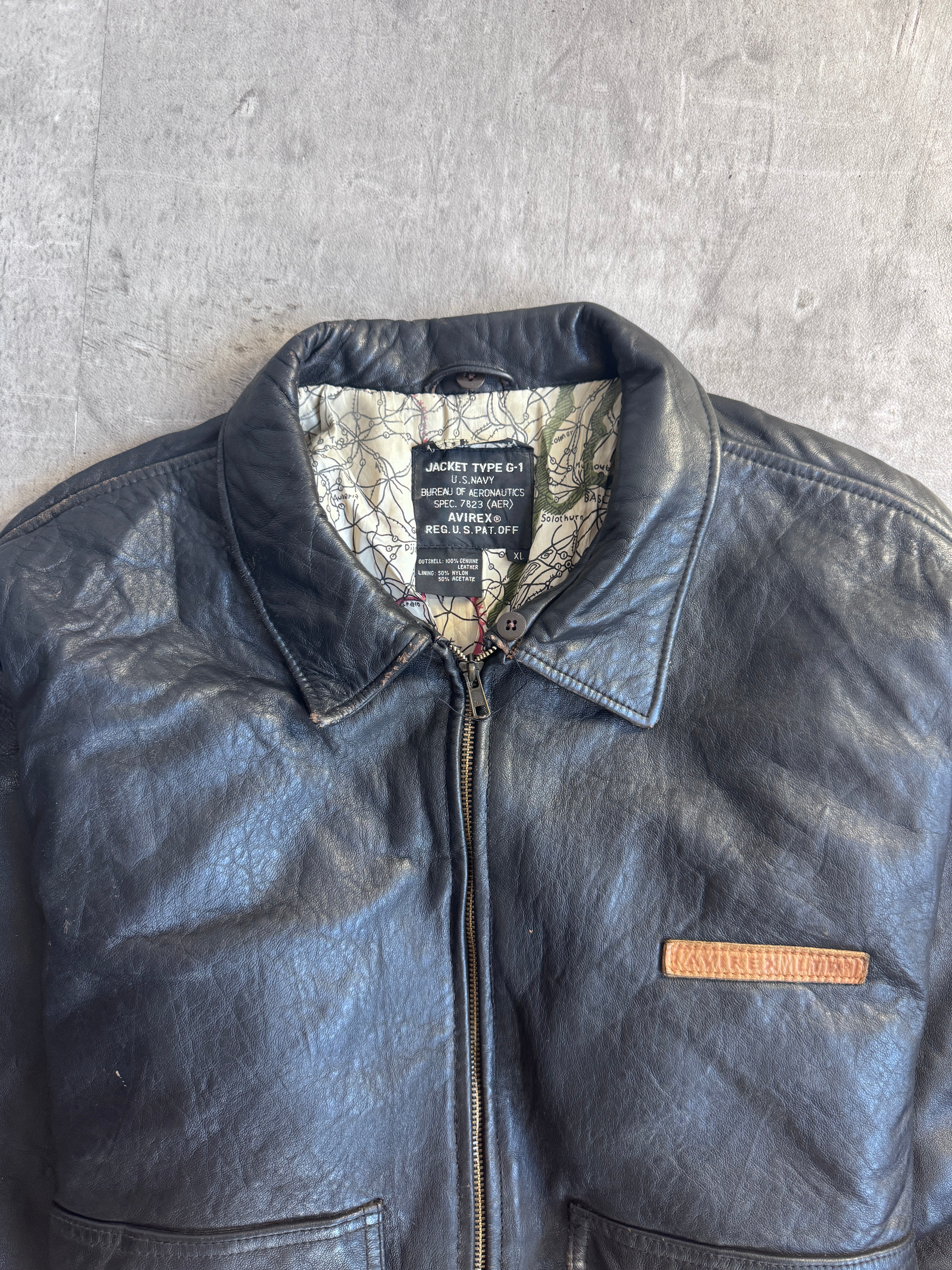 90s Avirex G-1 Leather Flight Jacket – Known Source