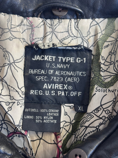 90s Avirex G-1 Leather Flight Jacket
