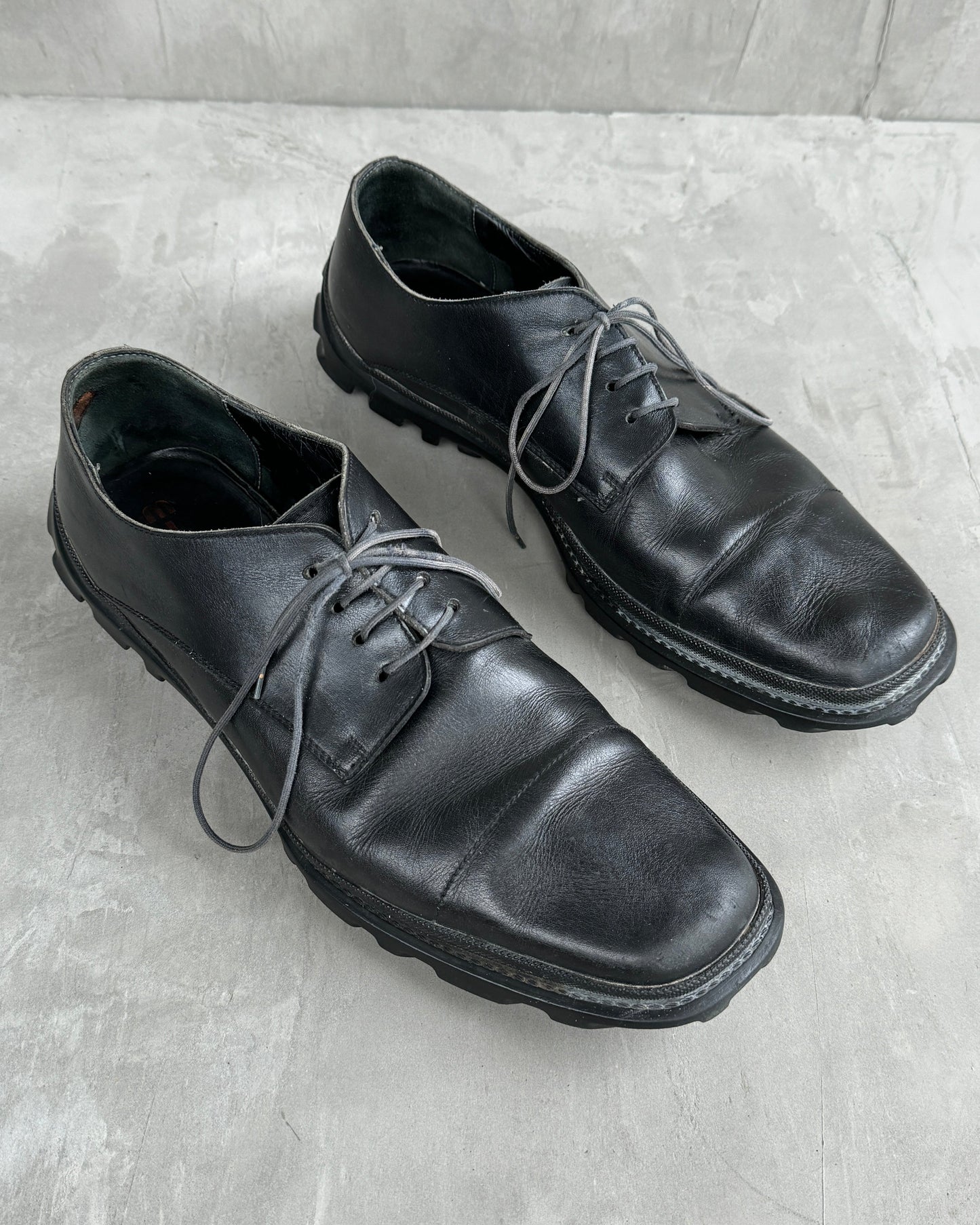 MIU MIU 90'S BUBBLE SOLE LEATHER DERBY'S - UK 11 / EU 46 | UK 11, Black
