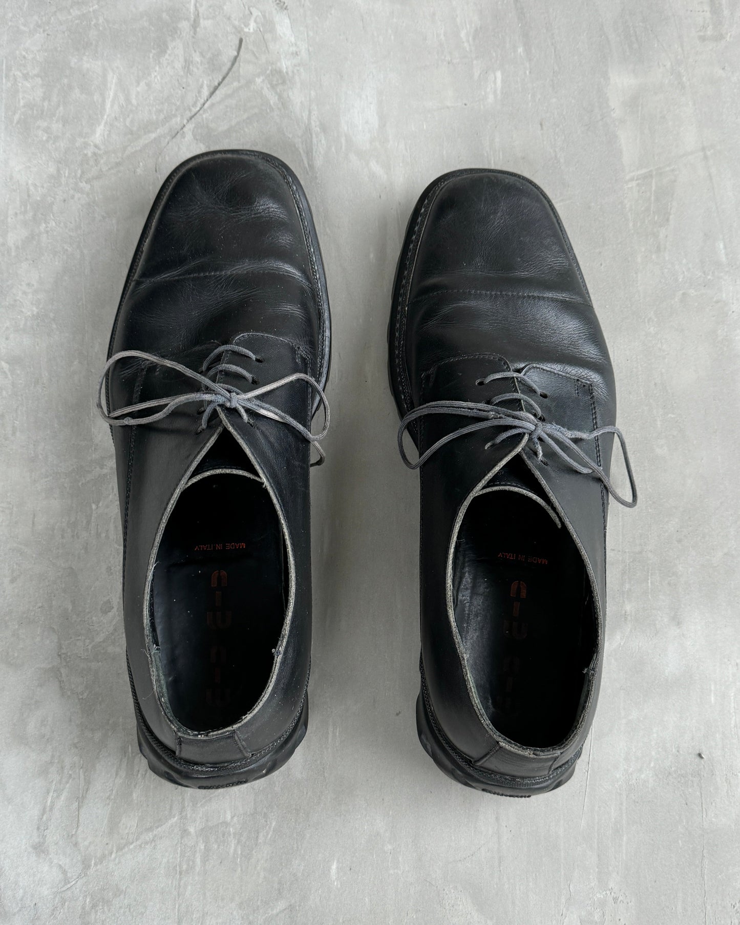 MIU MIU 90'S BUBBLE SOLE LEATHER DERBY'S - UK 11 / EU 46 | UK 11, Black