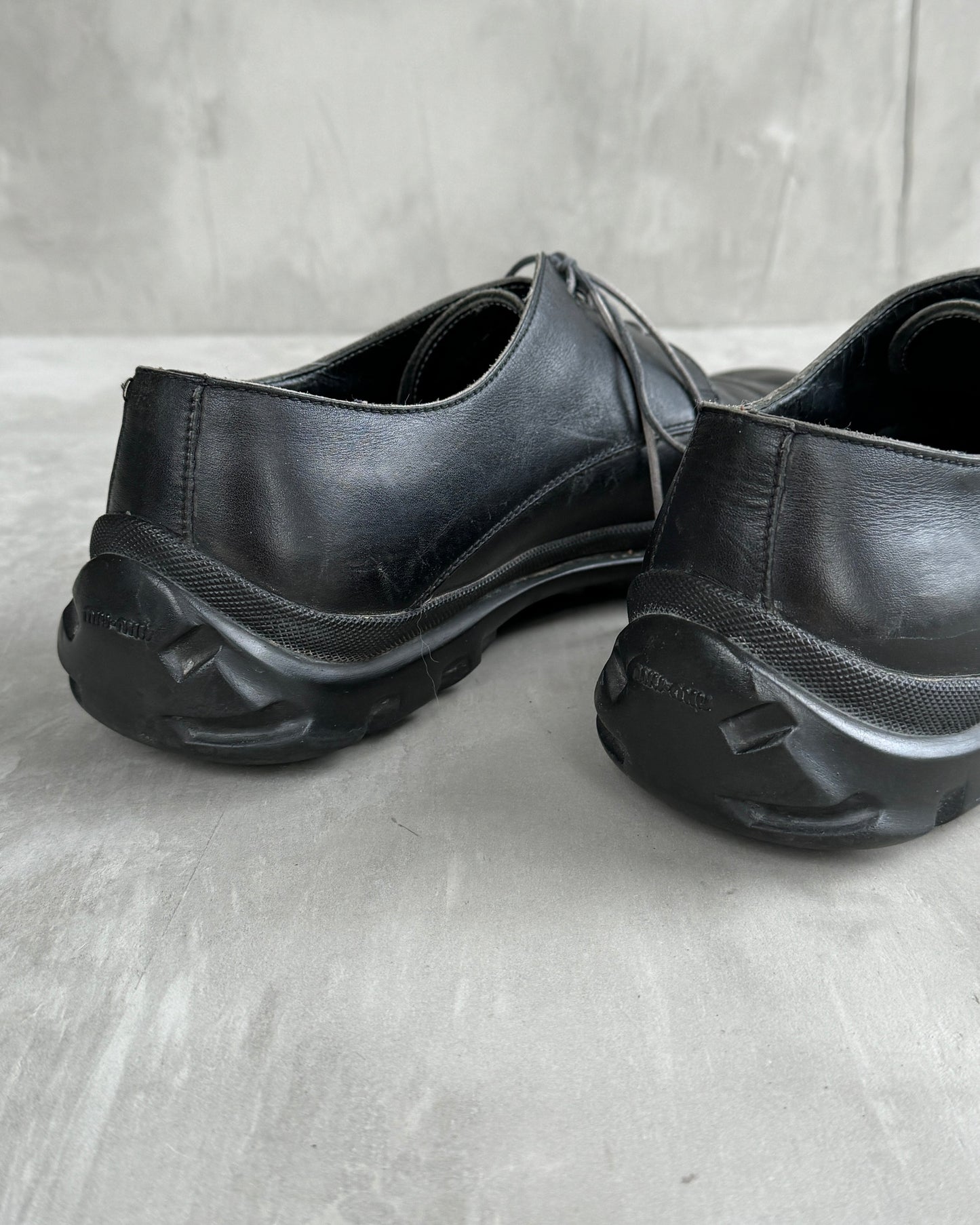 MIU MIU 90'S BUBBLE SOLE LEATHER DERBY'S - UK 11 / EU 46 | UK 11, Black
