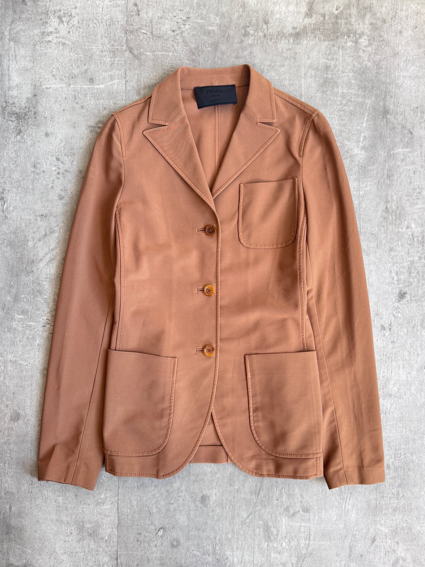 1990s Prada Camel Multi Pocket Blazer