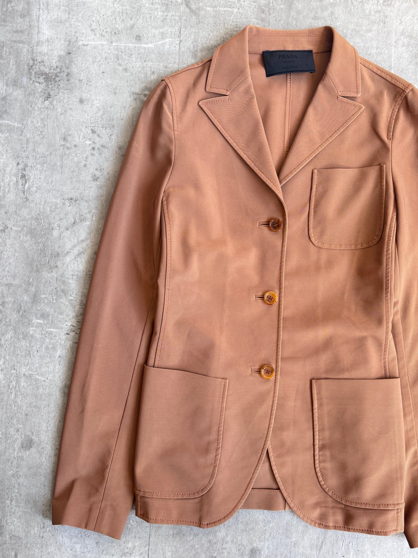 1990s Prada Camel Multi Pocket Blazer