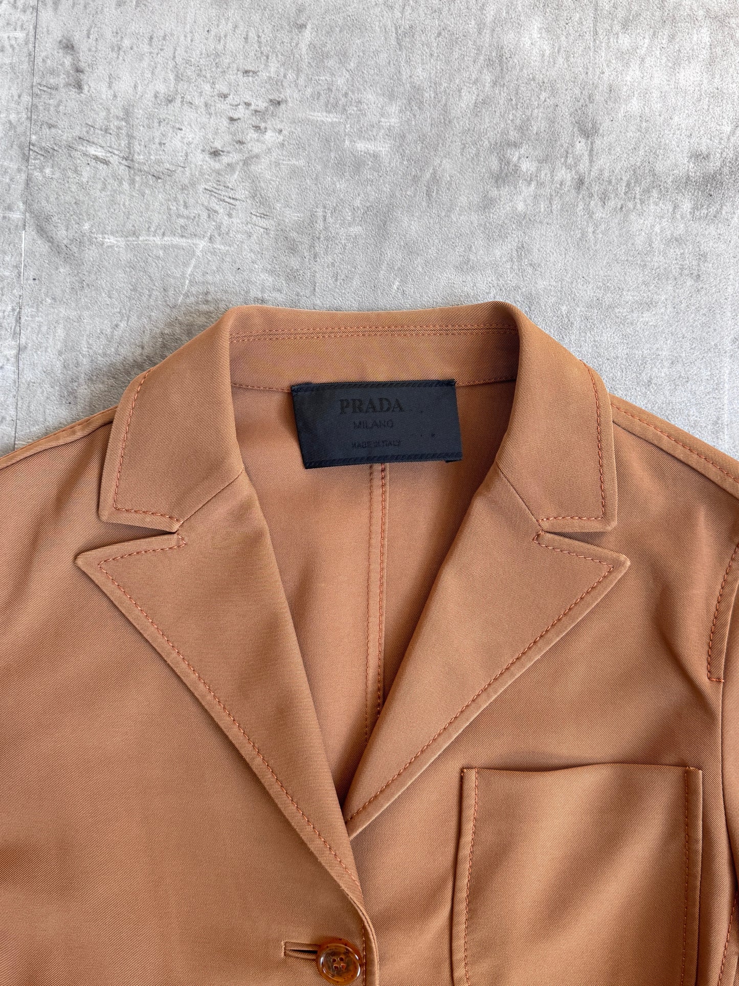 1990s Prada Camel Multi Pocket Blazer