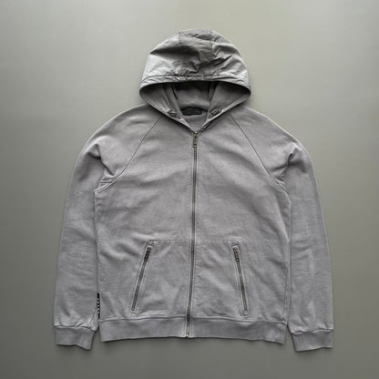 Prada Sport Grey 2019 Nylon Hood Zip-Through Hoodie | Large, Grey