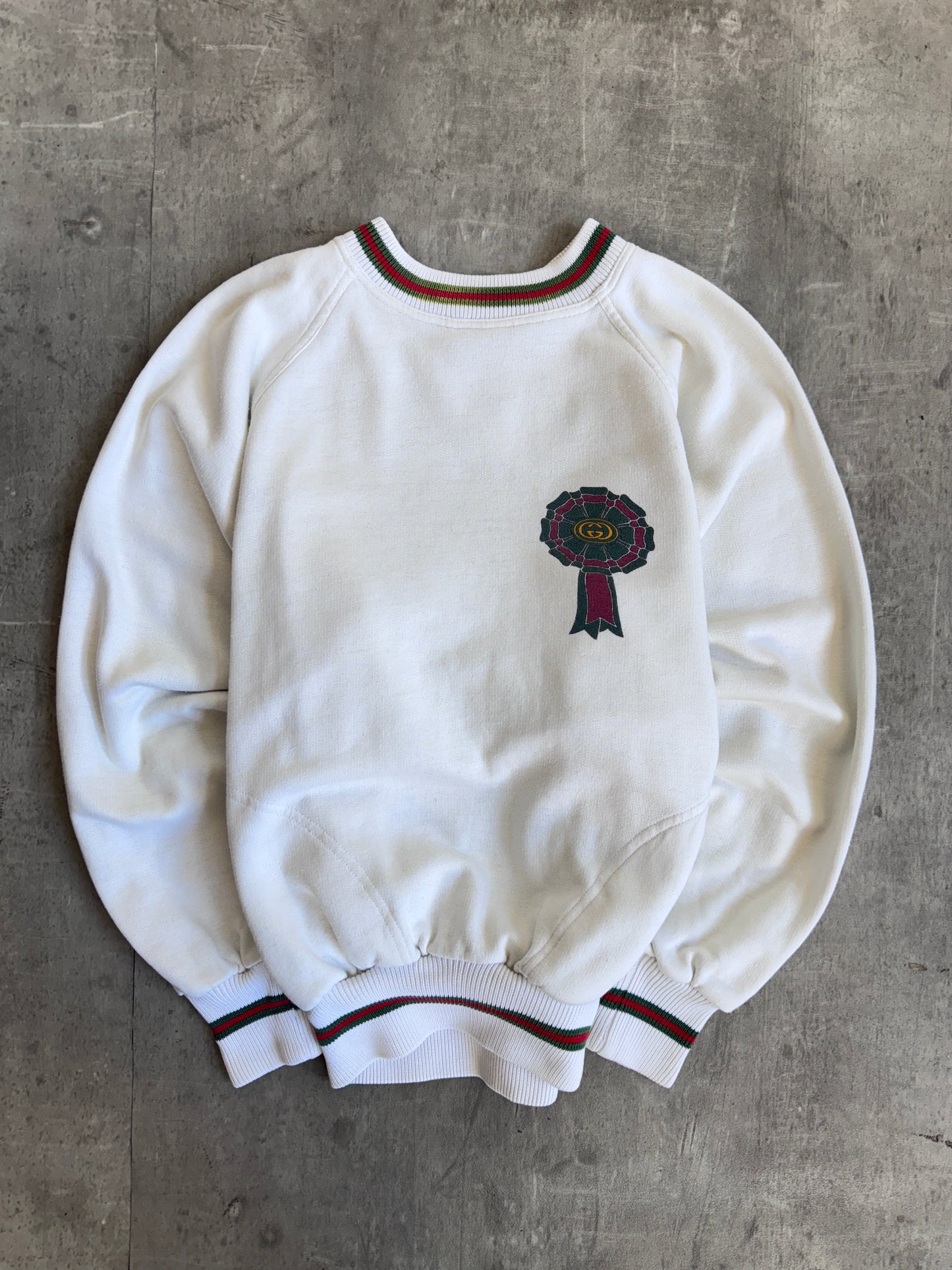 80s Gucci Trophy White Sweatshirt