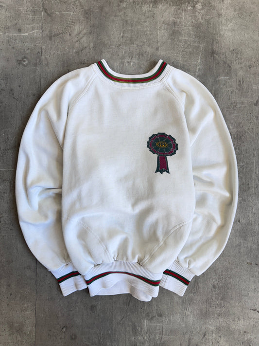 80s Gucci Trophy White Sweatshirt