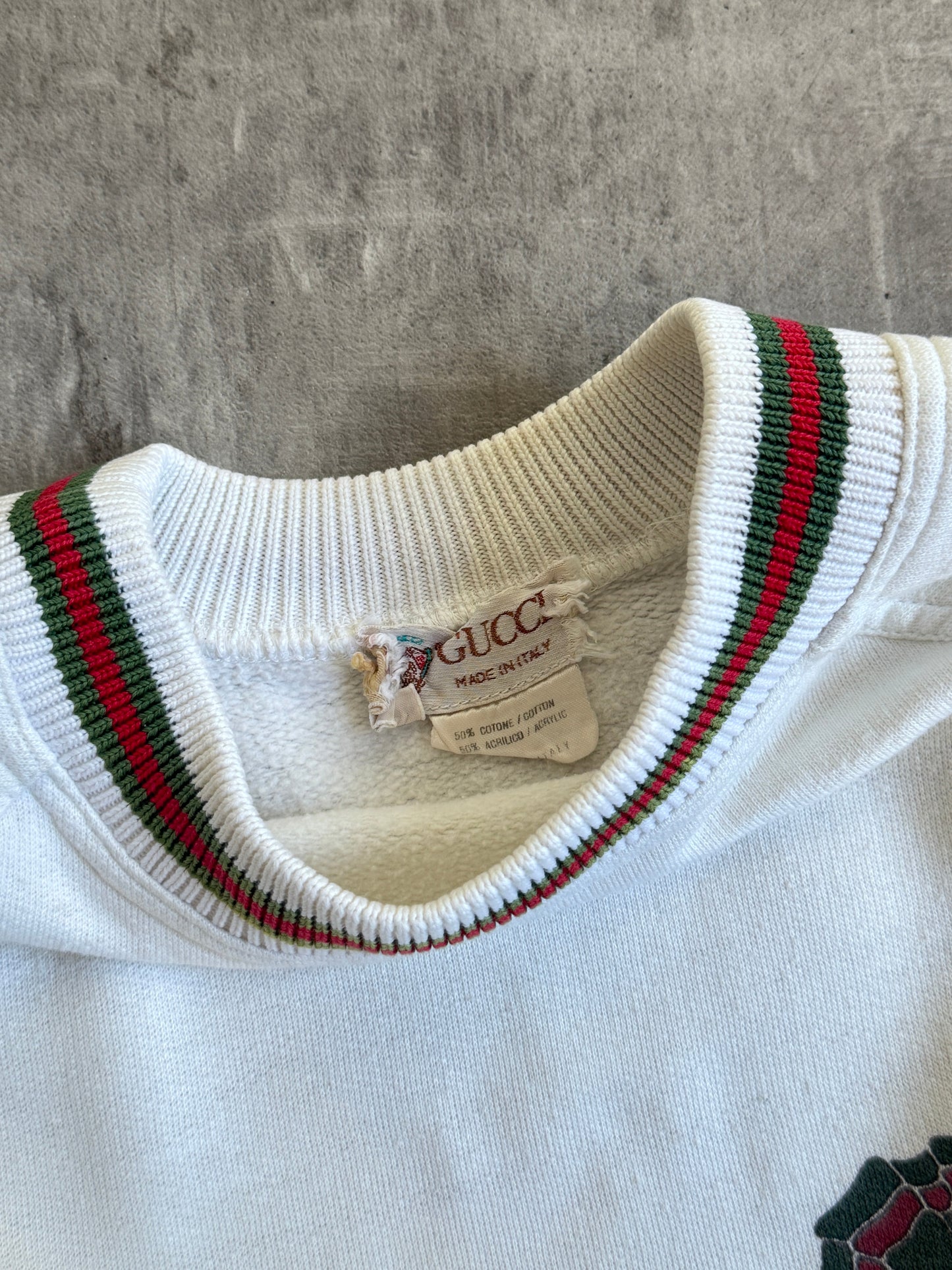 80s Gucci Trophy White Sweatshirt