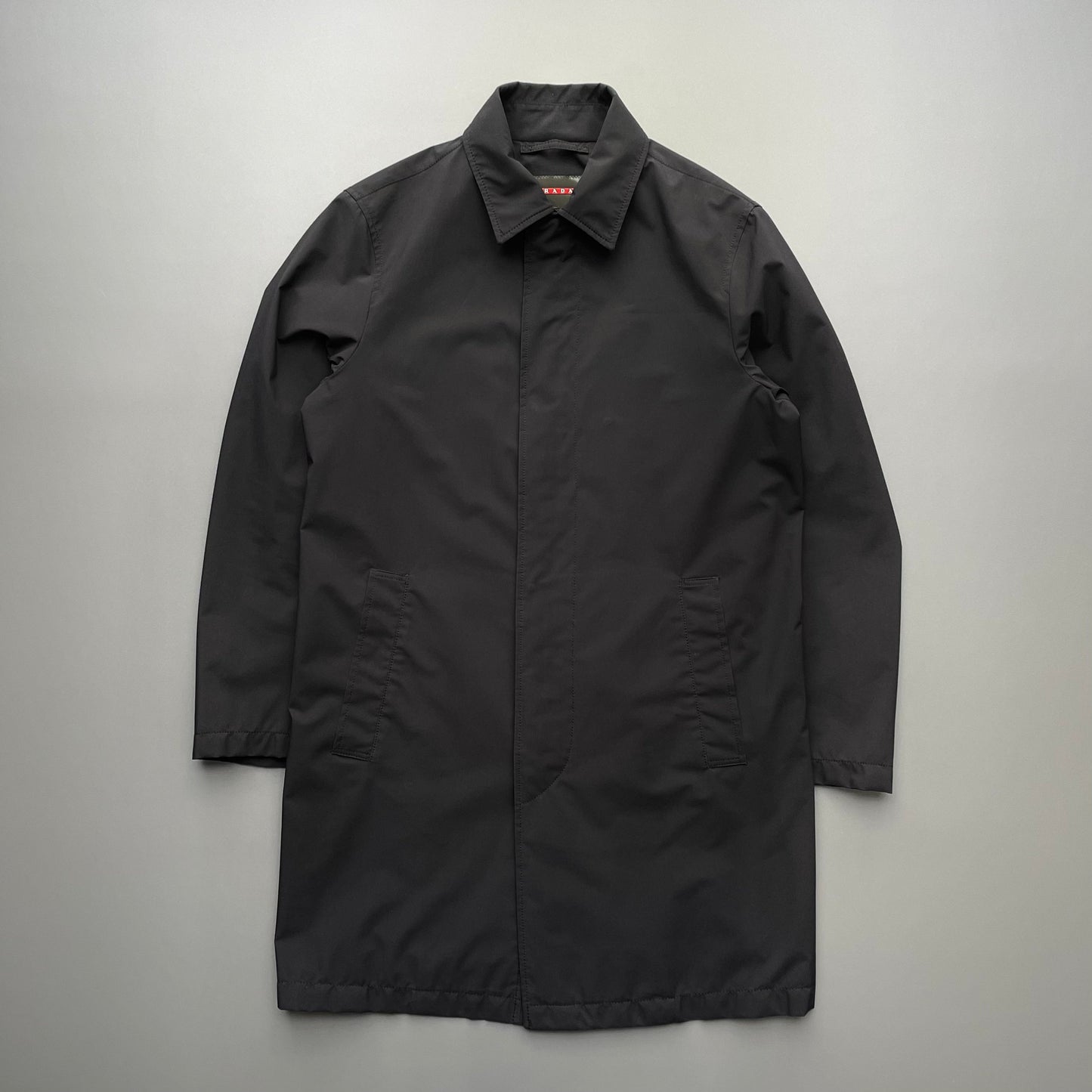 Prada Sport Black 2006 Longline Trench Coat | Medium, Black