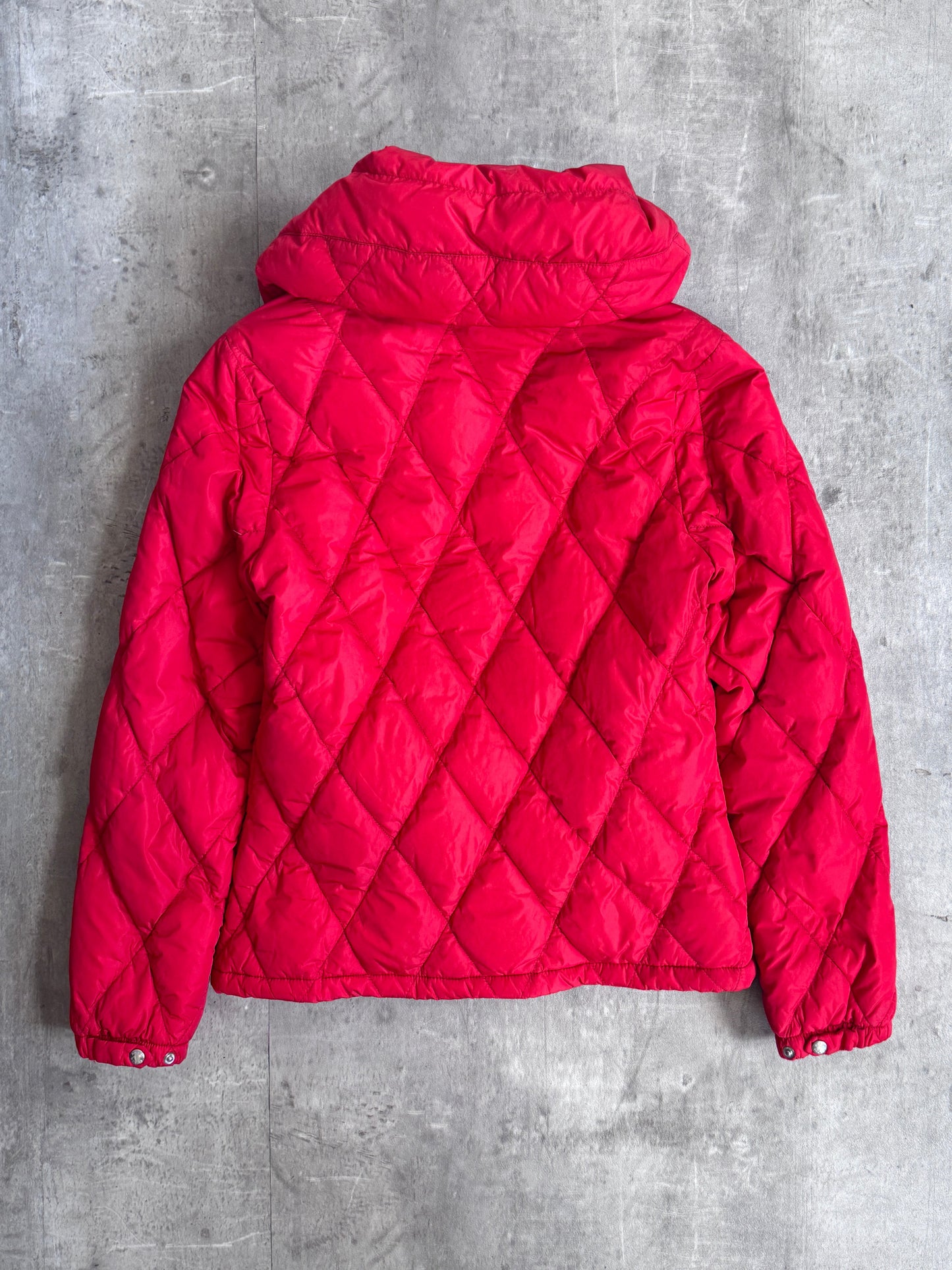2008 Prada Red Diamond Quilted Puffer Jacket