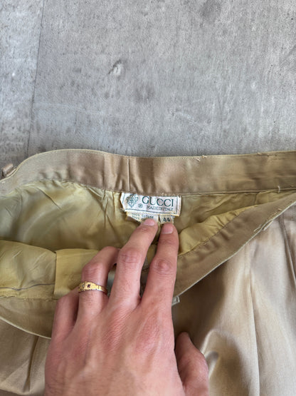 Gucci Beige Satin Tailored Trousers