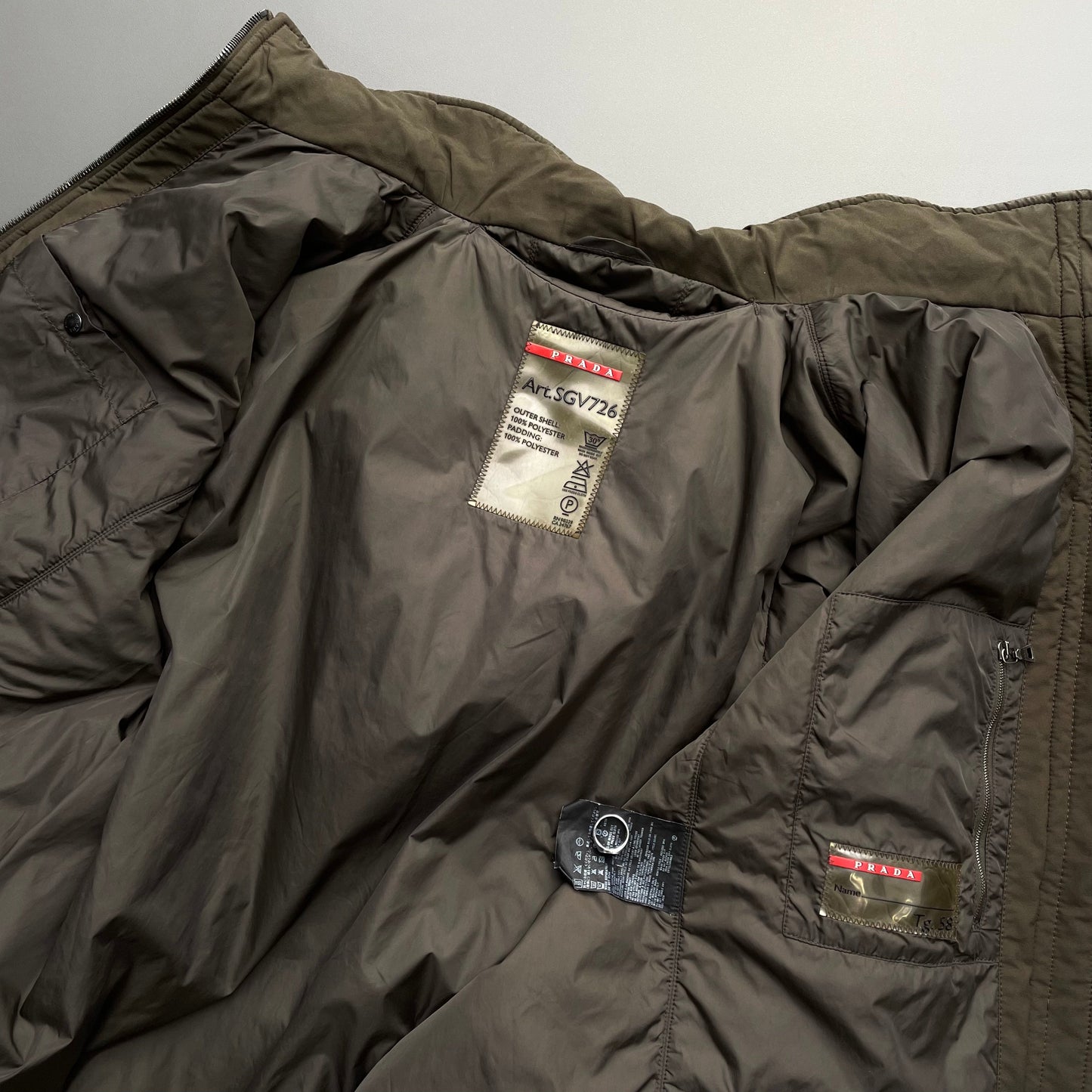 Prada Sport Brown 2006 Padded Stash Hood Jacket | XX-Large, Brown