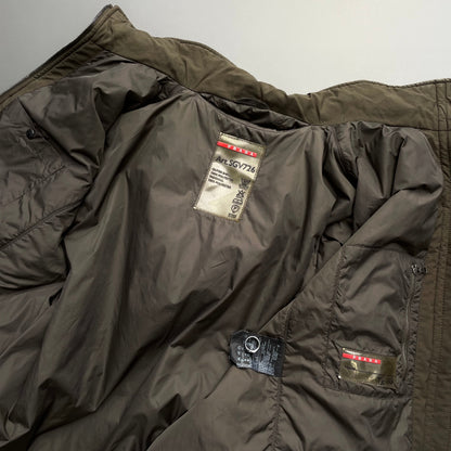 Prada Sport Brown 2006 Padded Stash Hood Jacket | XX-Large, Brown