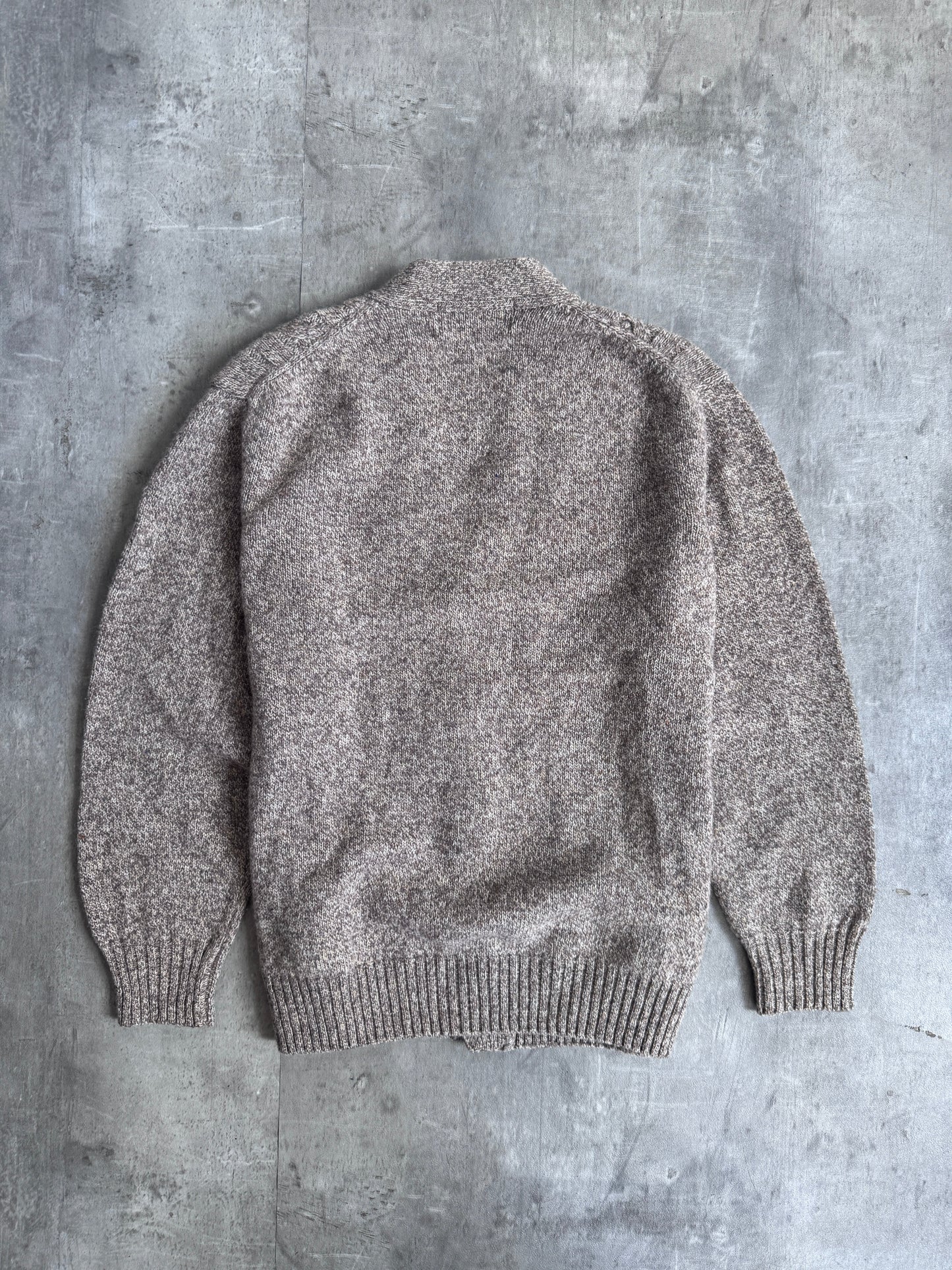 YSL Brown Wool Ribbed Cardigan