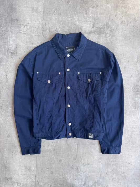 Versace Navy Cotton Trucker Jacket