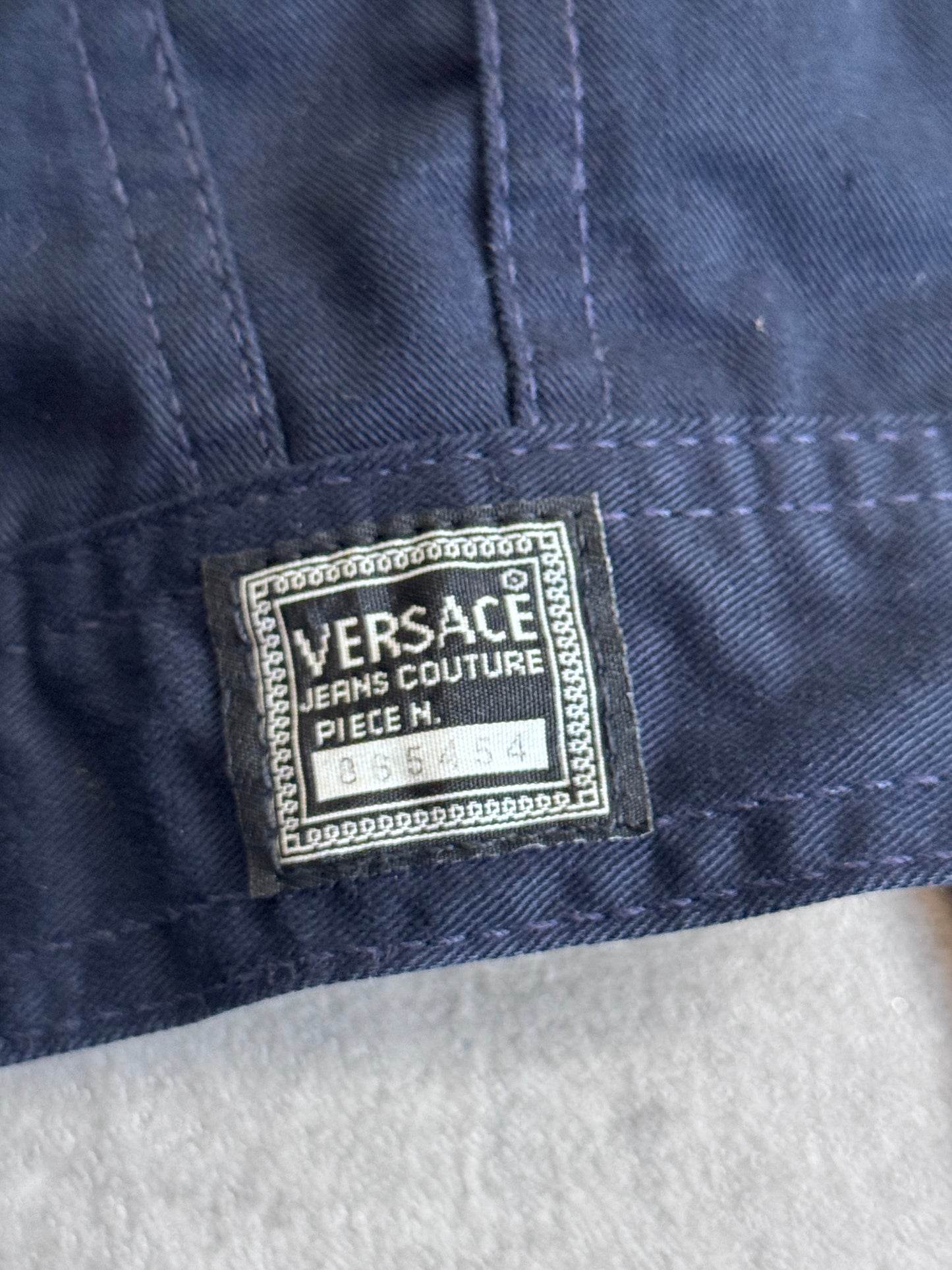 Versace Navy Cotton Trucker Jacket