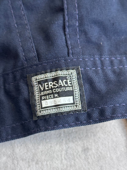 Versace Navy Cotton Trucker Jacket