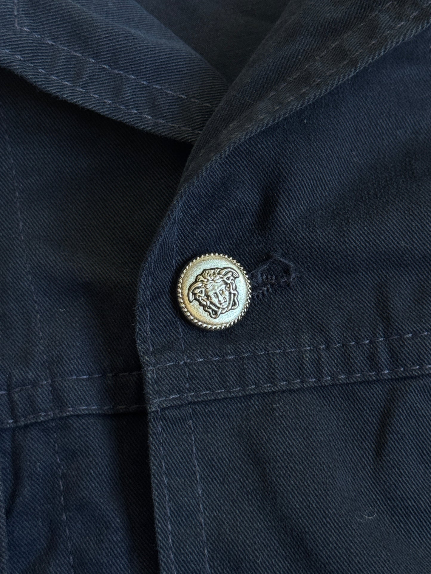 Versace Navy Cotton Trucker Jacket