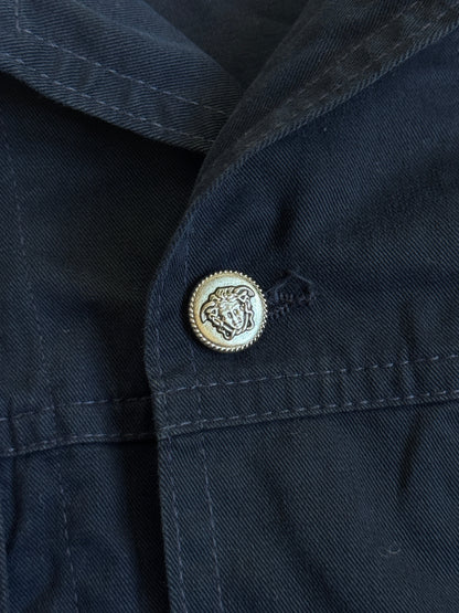 Versace Navy Cotton Trucker Jacket