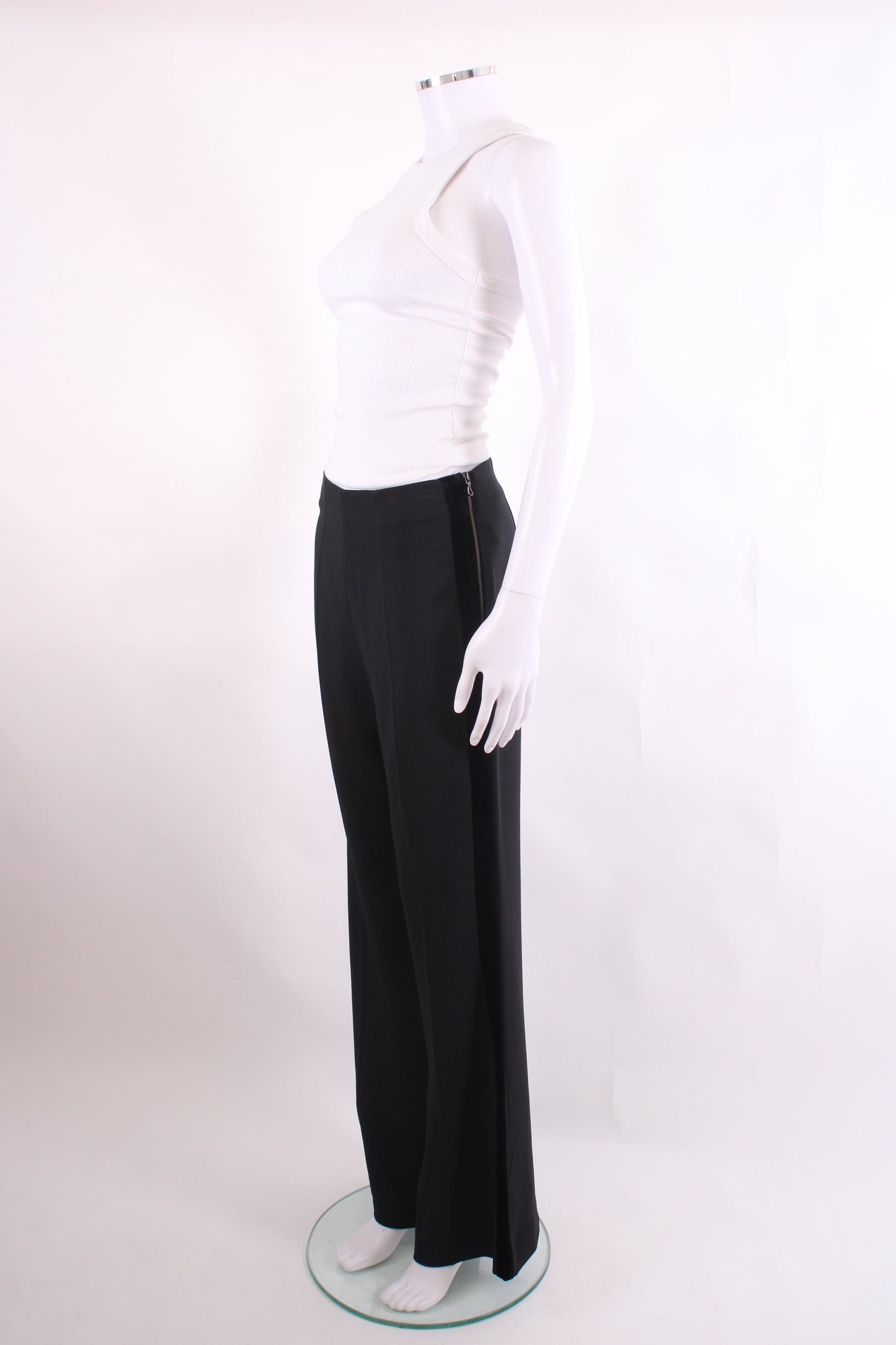 Roland Mouret Velvet Trim Trousers Black 12 | O/S, Black