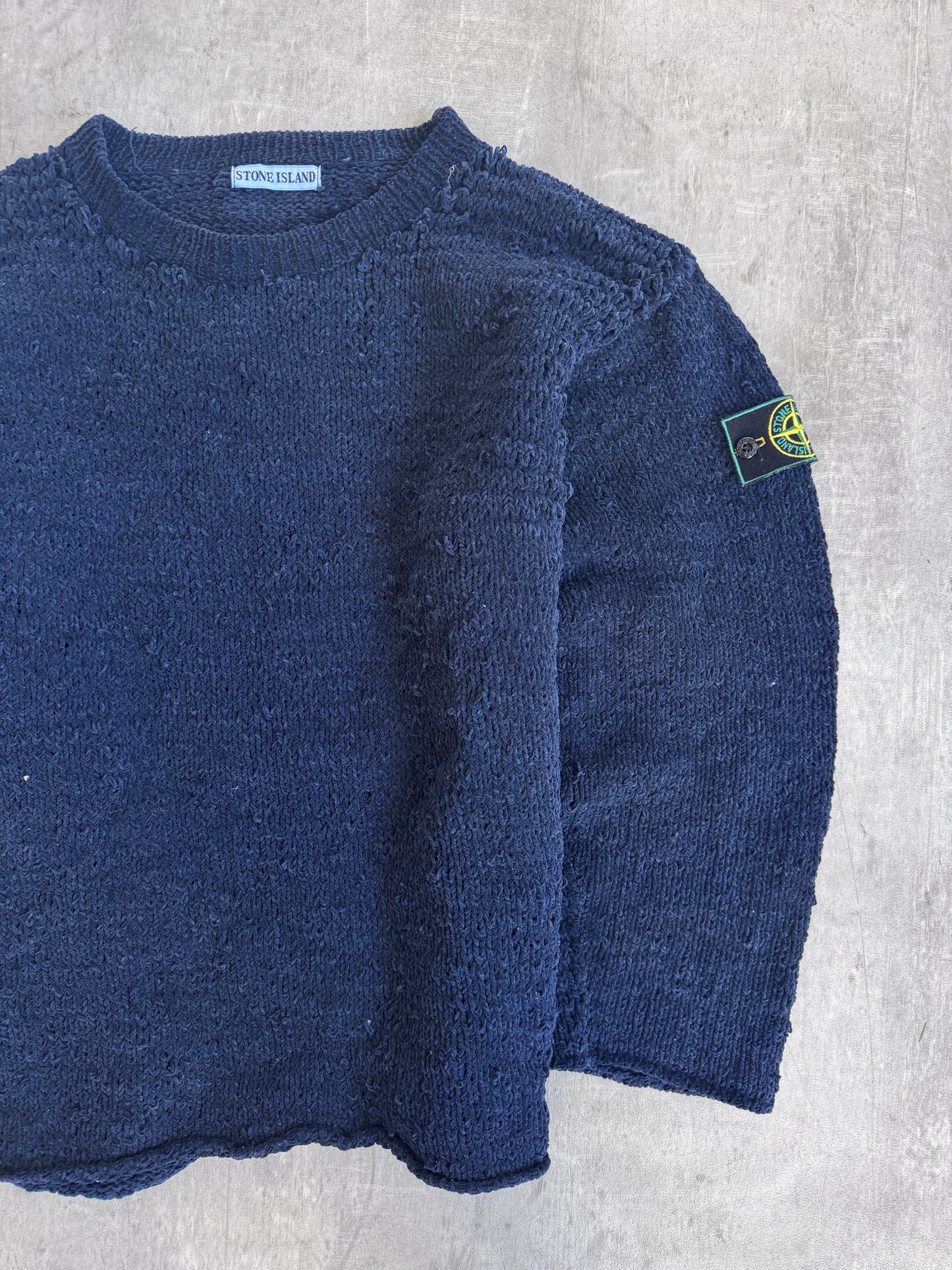 A/W 1994 Stone Island Navy Chenille Knit
