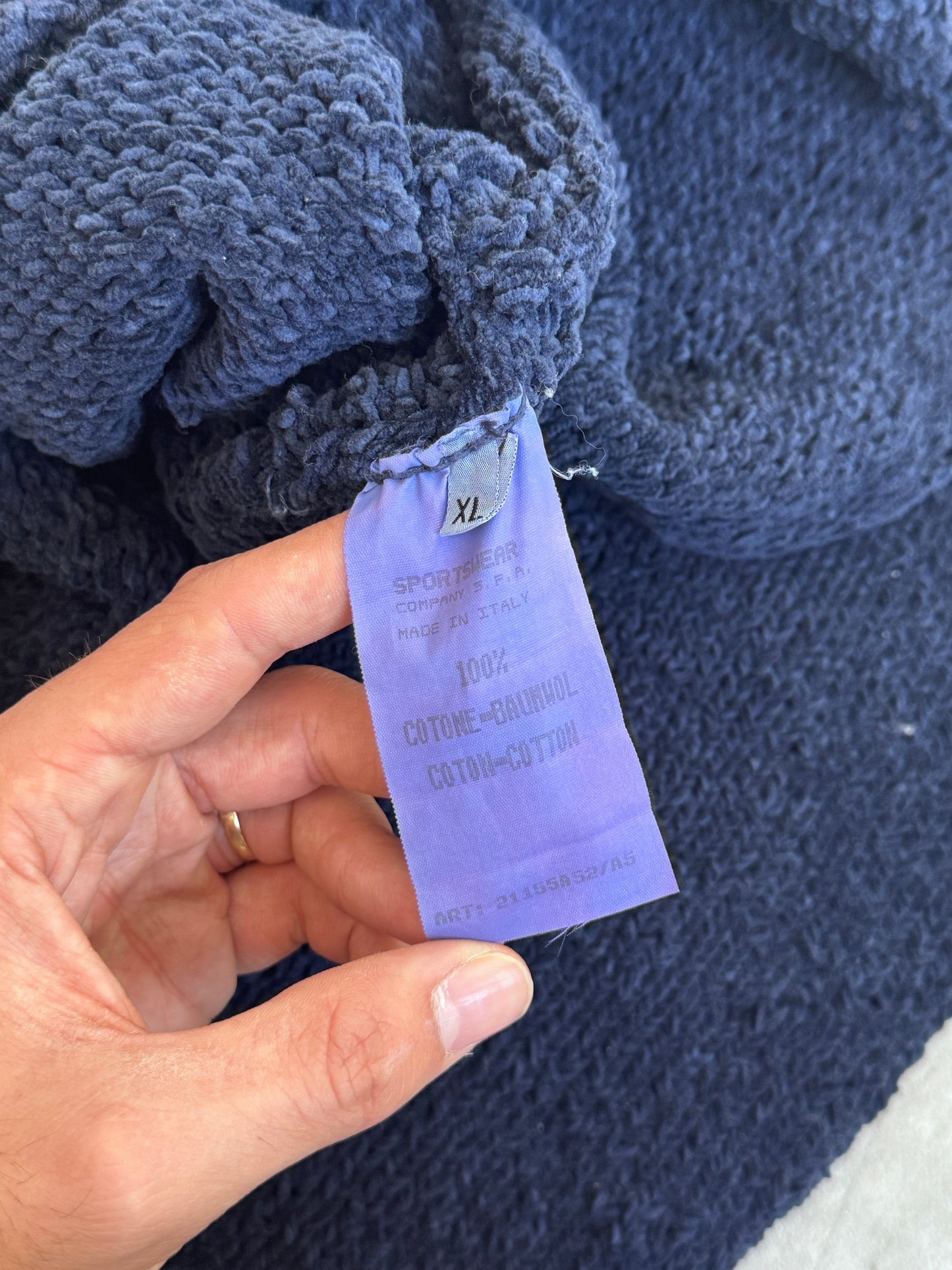 A/W 1994 Stone Island Navy Chenille Knit