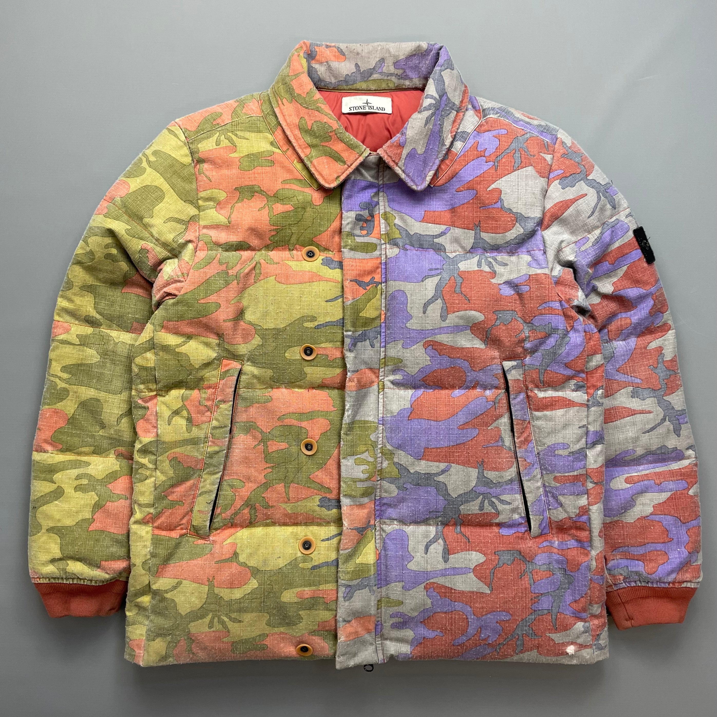 Stone Island Multicoloured Heritage Camo AW22 Ripstop Nylon Down