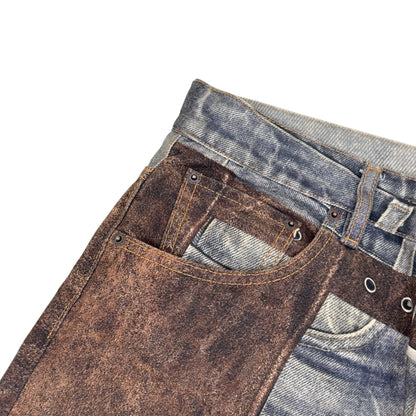 ACNE STUDIOS PRINTED CHAPS JEANS BLUE / BROWN 50 / M | Medium, Blue