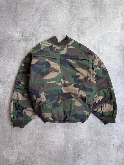 VT Rework: Reversible Army & Camo Print Convertible Bomber Jacket