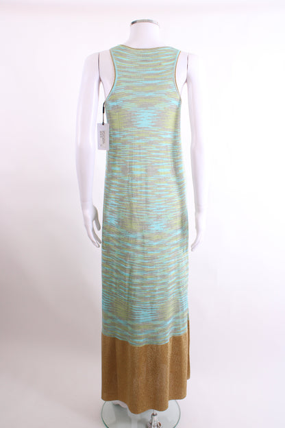 M Missoni S/S Stripe Knit Dress Blue/ Beige 8 | O/S, Beige