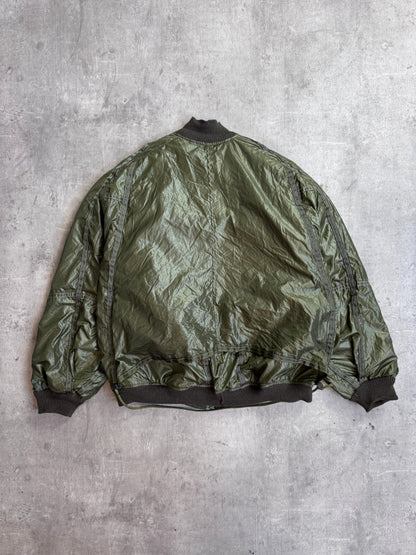 VT Rework: Reversible Army & Camo Print Convertible Bomber Jacket