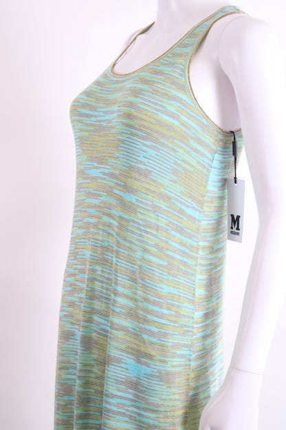 M Missoni S/S Stripe Knit Dress Blue/ Beige 8 | O/S, Beige
