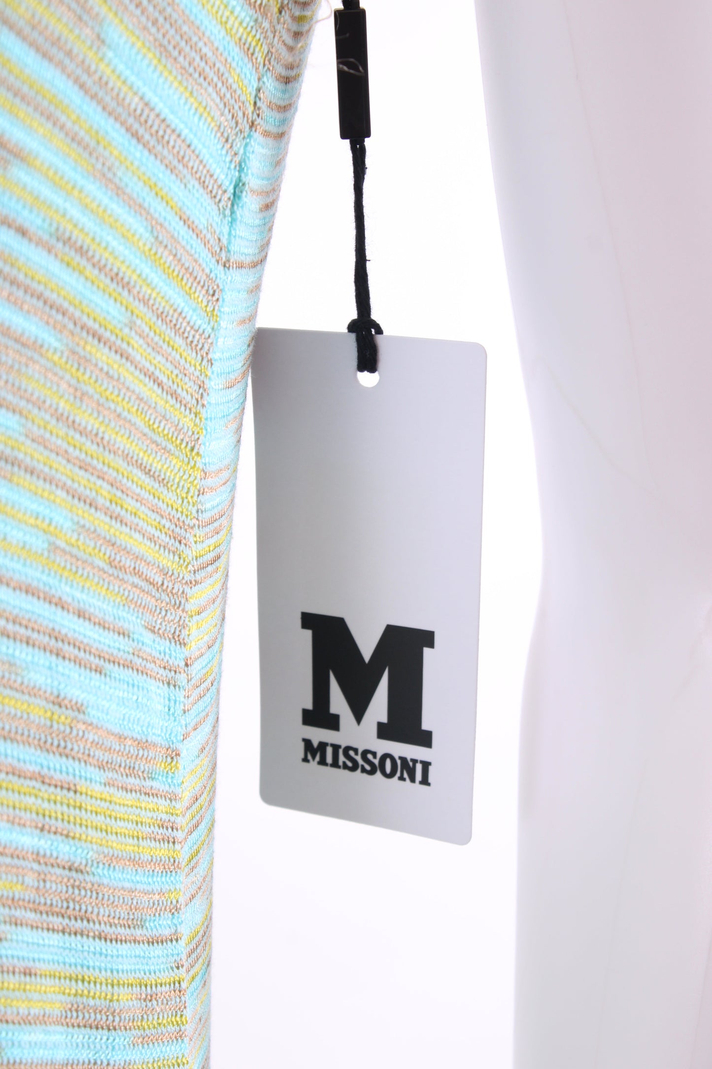 M Missoni S/S Stripe Knit Dress Blue/ Beige 8 | O/S, Beige