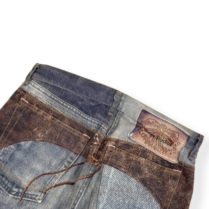 ACNE STUDIOS PRINTED CHAPS JEANS BLUE / BROWN 50 / M | Medium, Blue