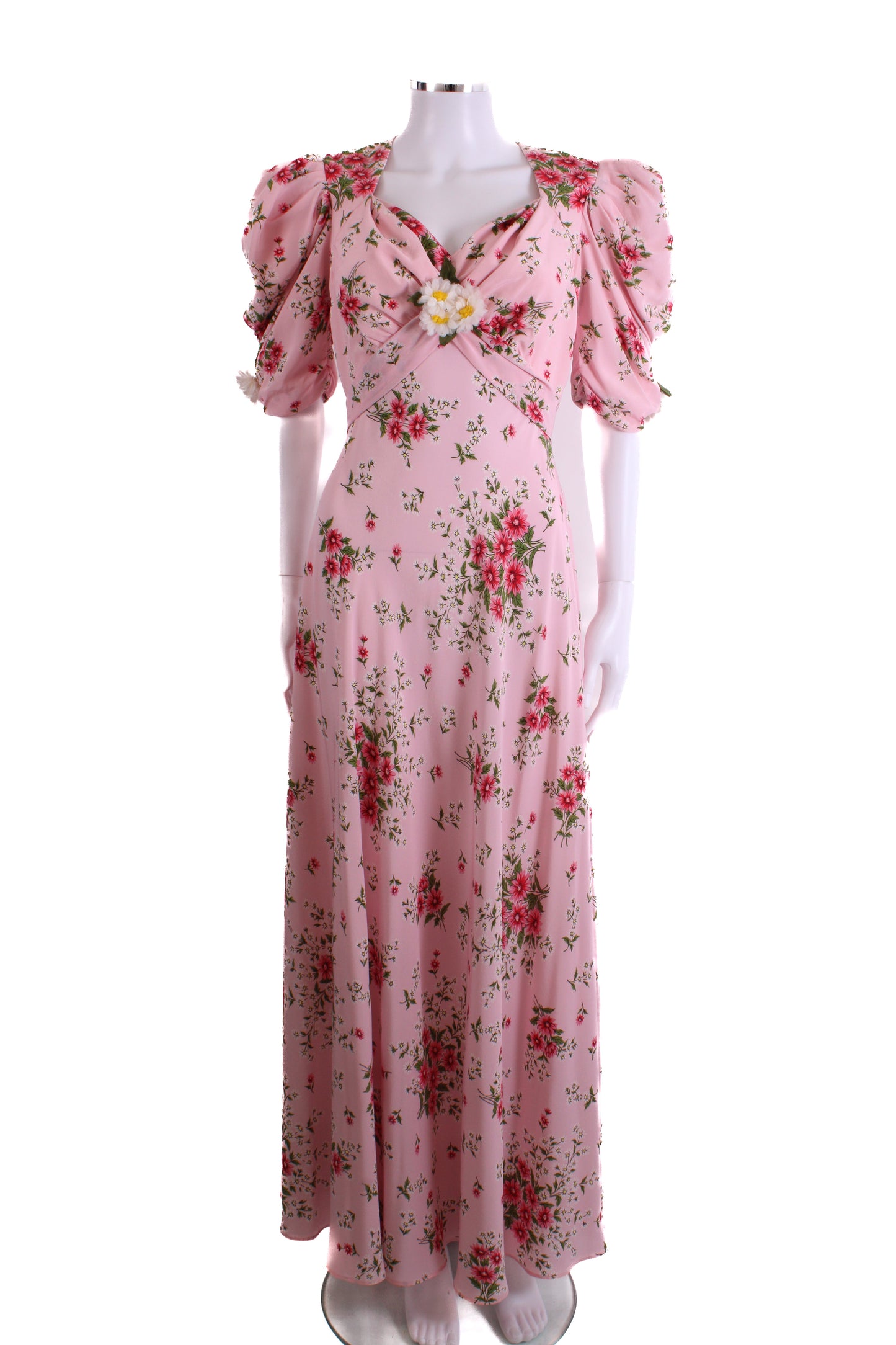 Rodarte S/S Floral Daisy Detail Dress Pink/ White M | O/S, Pink